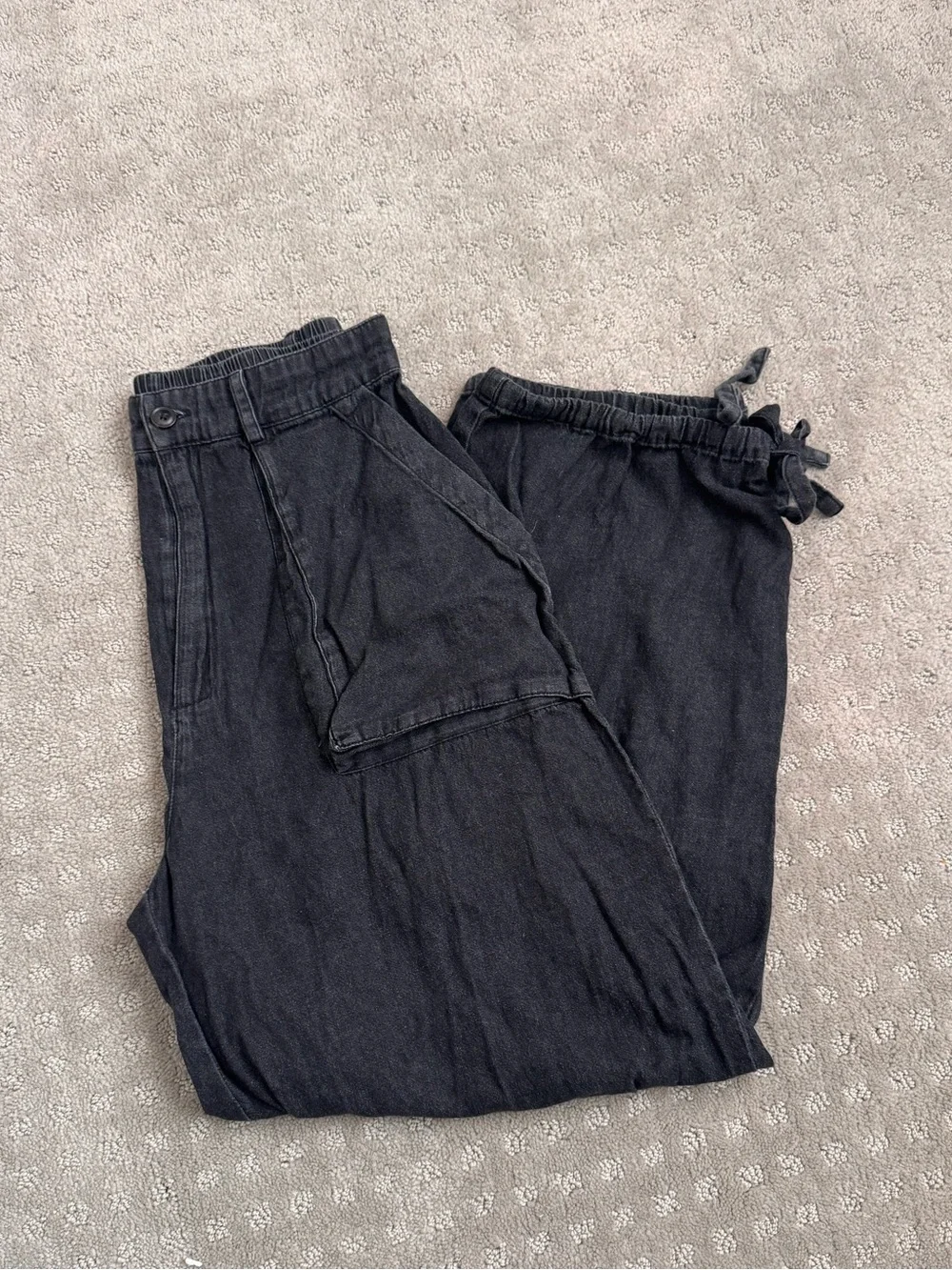 Downeast Black Drawstring Cargo Pants